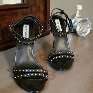 Steve Madden Leather/Stud Strappy High Heels